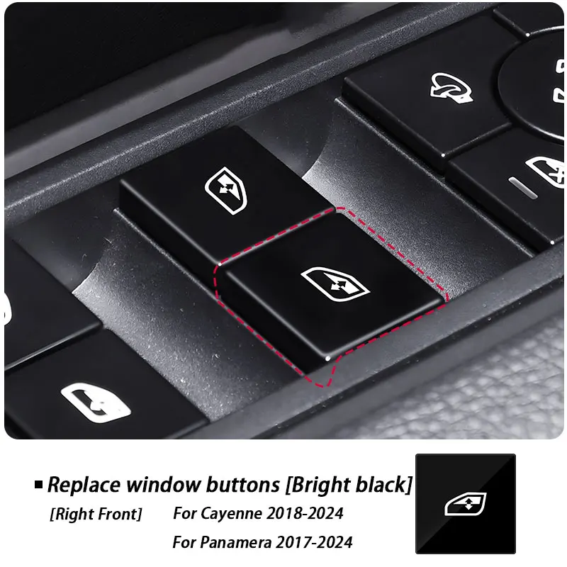 For Porsche Cayenne Panamera 2018-2020 2021 2022 2023 2024 Car Window Lifter Button Cap Windows Push Switch Button Replacement - Image 4