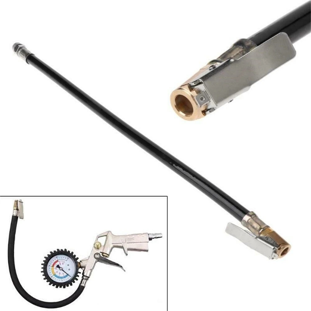 Car Tire Inflator Hose Air Tyre Inflator Pressure Car Auto Tire Hose Pump Gauge Hose Connector Flexible Fast Inflatable Rods