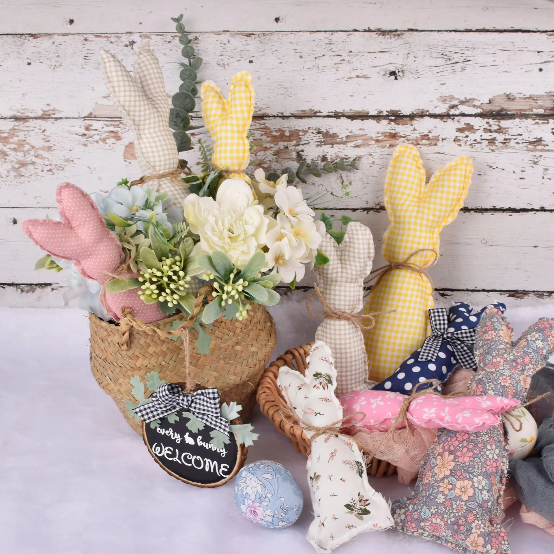 Easter Cloth Art Bunny Doll Toys Ornaments Rabbit Diy Craft Kids Gifts Spring Easter Home Holiday Party Decorations Props