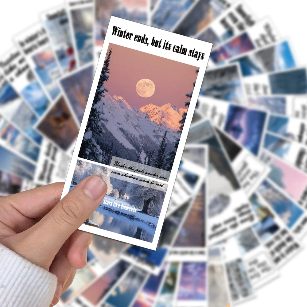 50PCS Creative Winter Sealing Stickers, Envelope Sealing Stickers, DIY Notebook, Water Cup, Glasses Box, Phone Stickers