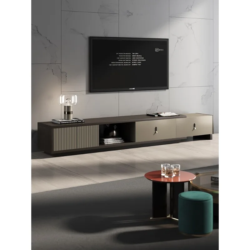 

Nordic floor to ceiling TV cabinet finish Italian extra-long simple modern storage retractable base cabinet