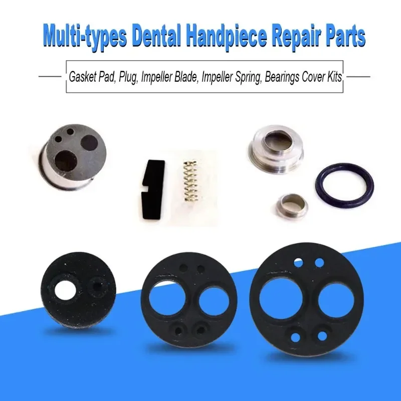 5/20 PCS Dental Spare Parts Silicone Tail Pad Gasket NSK KAVO WH Turbine Phone Motor Impeller Blade Spring Bearing Cover Kit