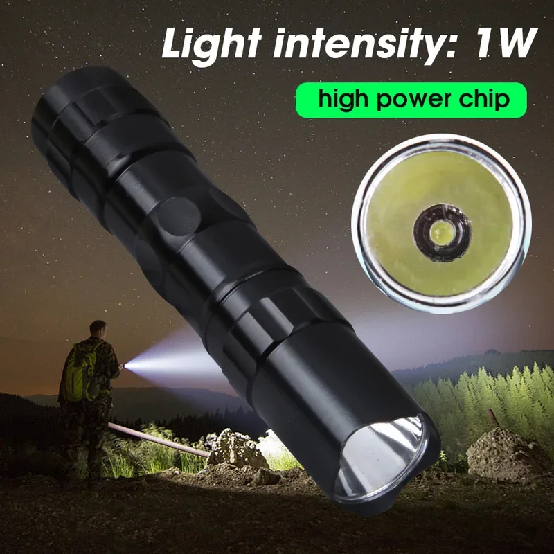 Mini Portable LED Flashlight Ultra Bright High Lumens Handheld Pen Light uses AA batteries Torch for Camping Outdoor Emergency