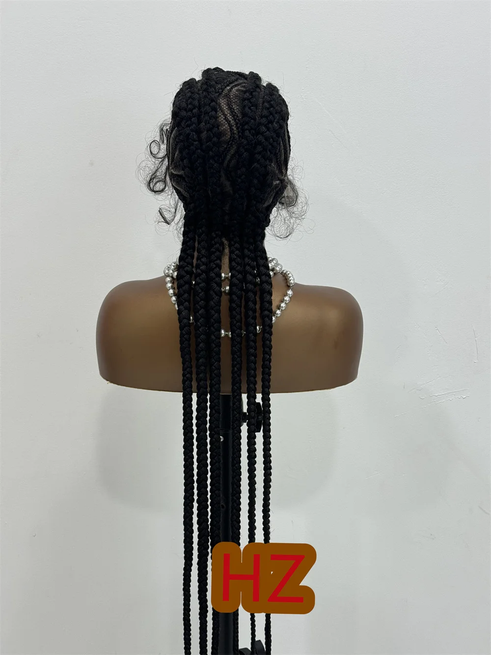 Hz วิกผมถักลูกไม้สังเคราะห์สำหรับผู้หญิงผิวดำวิกผมถักเปียที่ไม่มีปมถักมีน้ำหนักเบา