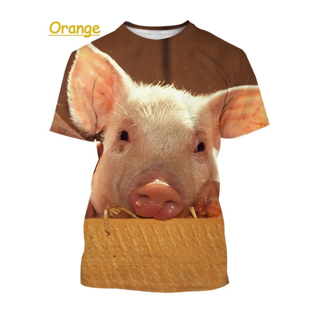 2022 Funny Cute Pig 3d Animal Print T-Shirt Unisex Fashion Casual Short Sleeve T-Shirt