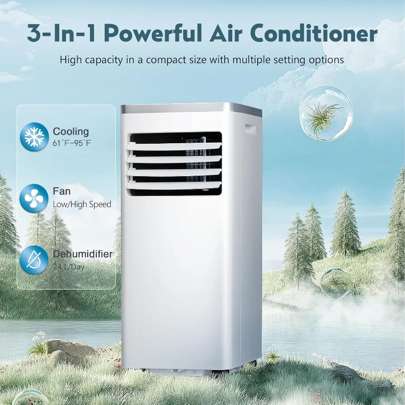 R.W.FLAME 10,000 BTU Portable Air Conditioner, Dehumidifier & Fan, Standing Air Conditioner for Room, Portable AC unit