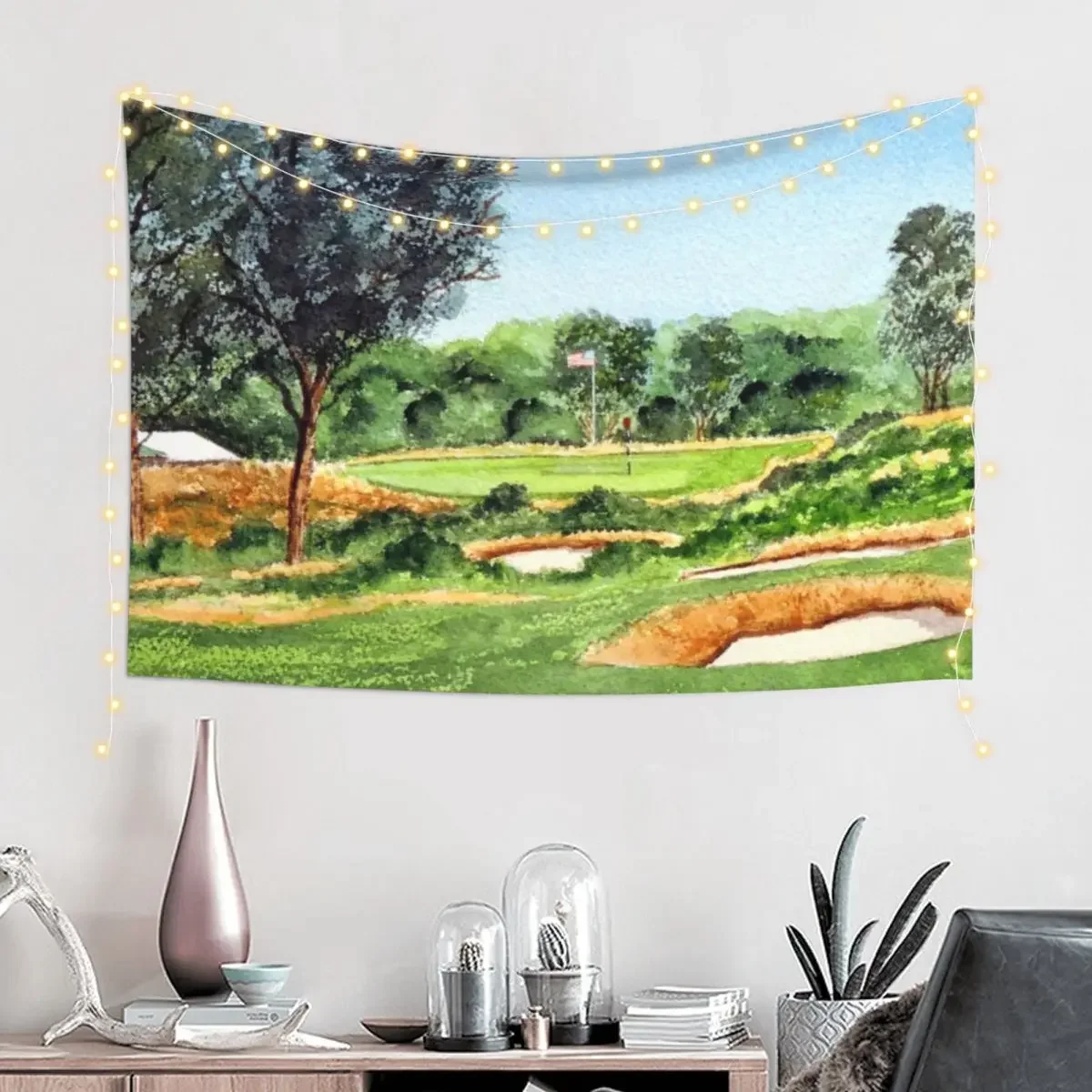 Merion Golf Course 16th Hole Tapestry Funny Home Decoration Accessories Tapestry