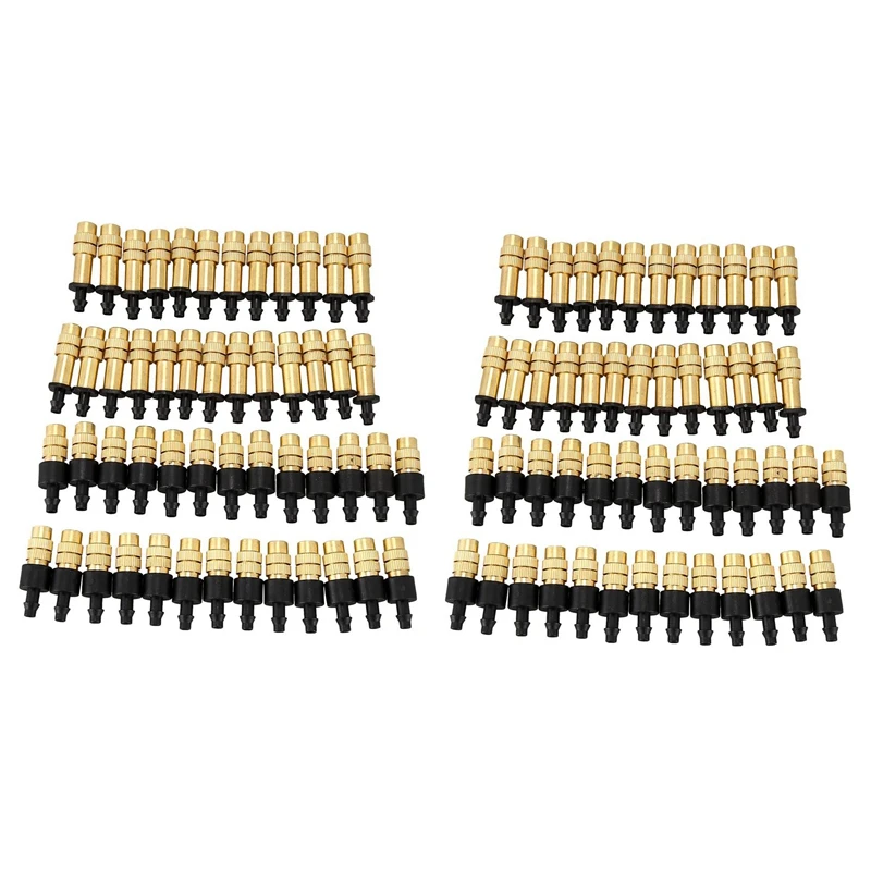 

100PCS Adjustable Sprayer Brass Misting Nozzle Atomizing Sprinkler For Mini Drip Garden Watering Irrigation Spray