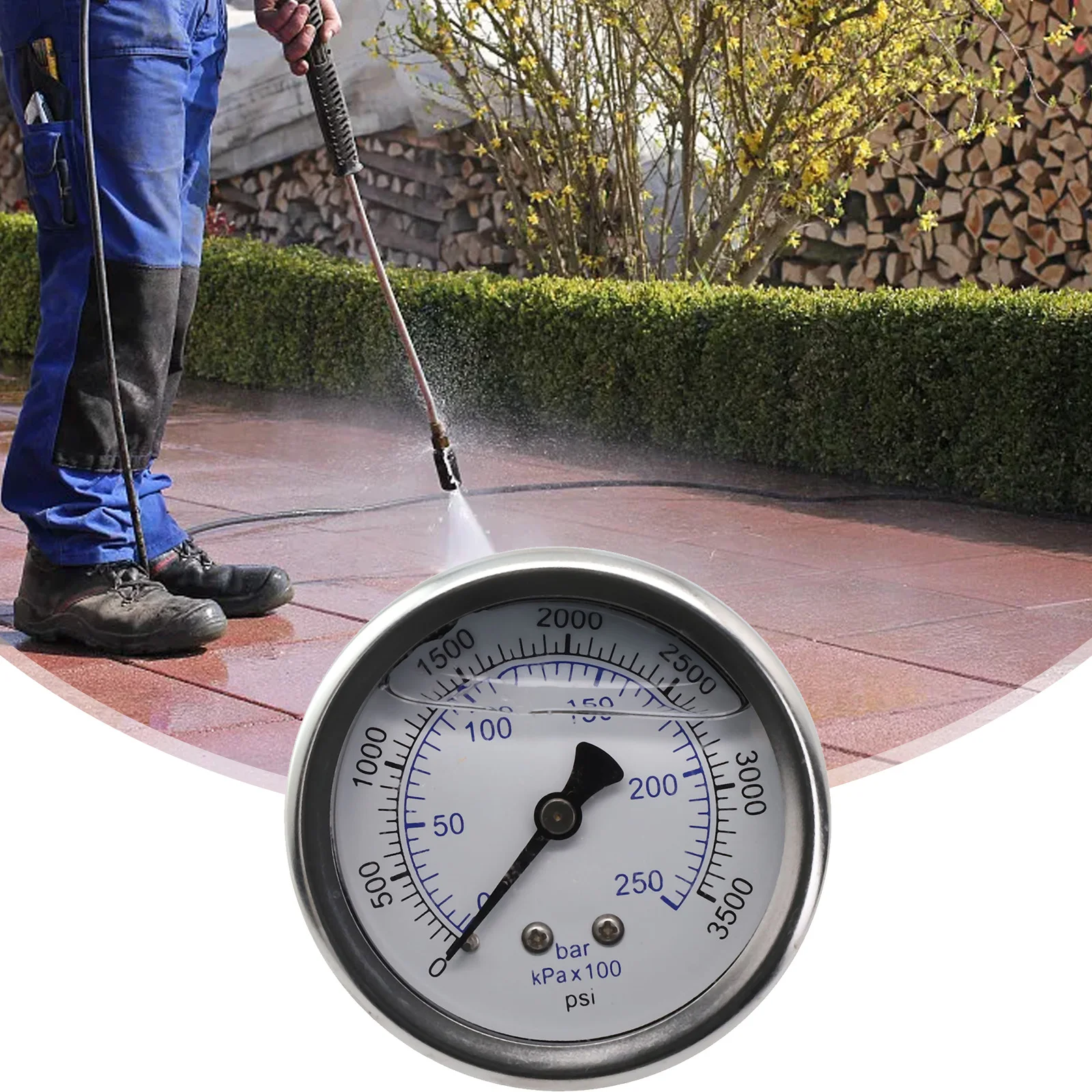 Messgerät Detektor Manometer m14x1, 5 Metall zeiger Manometer Hochdruck reiniger Edelstahl gewinde 0-100 bar