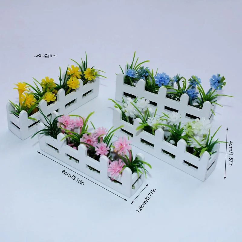 Maßstab 1:12 Puppenhaus Blumentopfpflanze Mini Gartendekoration Mikro Landschaft Ornament für Puppenhäuser