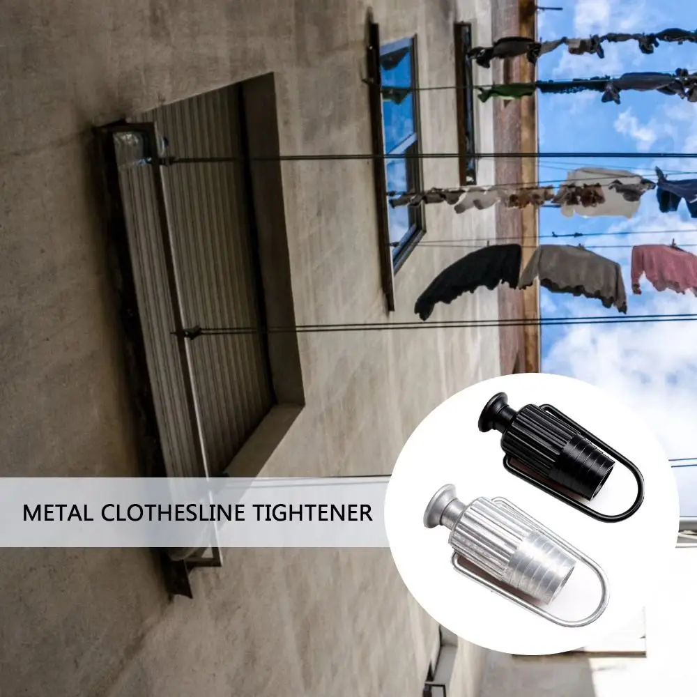 Heavy Duty Clothesline Rope Tightener Adjustable Tautness Standard Compatible Clothes Line Tensioners Premium Aluminium