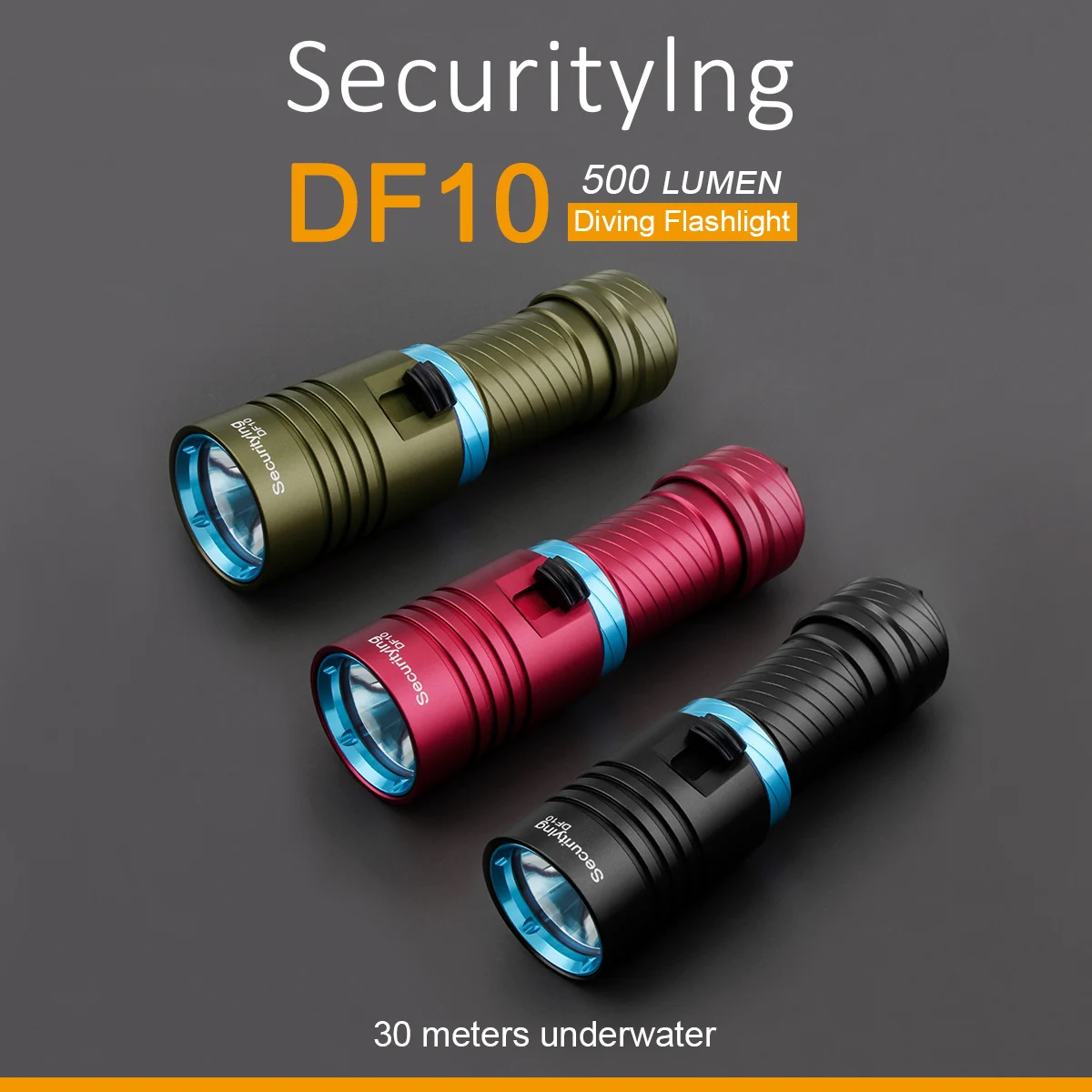 DF10 L2 Led Diving Flashlight 500 Lumens Underwater Lights 30M Waterproof IPX8 Dive Torch with Magnetic Switch Flash Light