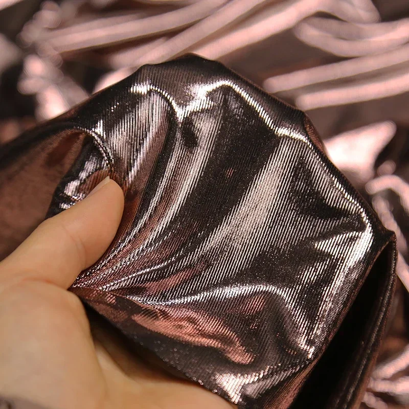 Золотая, серебряная яркая кожаная ткань, ультратонкая мягкая эластичная декоративная ткань для свадебной танцевальной одежды