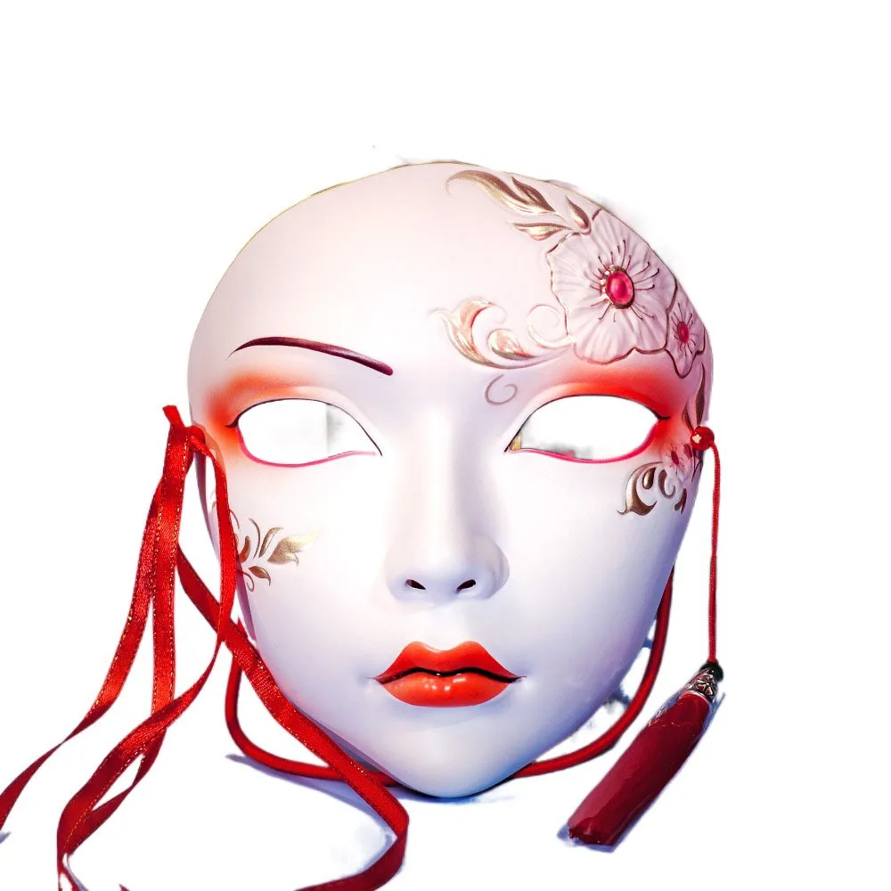 

Fancy Masquerade Ancient Style Face Mask Cosplay Prom Props Eye Mask Kabuki Kitsune Mask Party Supplies Anime Cosplay Pros Girl