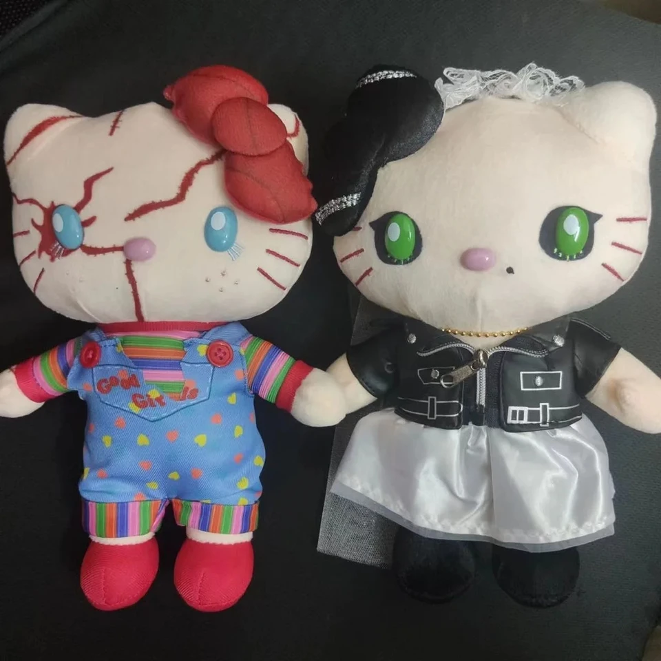 Kawaii Hello Kitty Chucky Tiffany Plush Toy Stuffed Doll Anime