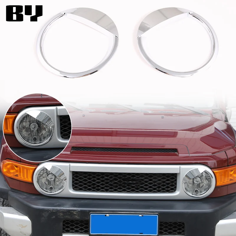 ABS Black Car Lamp Hoods Headlight Head Light Lamp Cover Decoration Stickers For Toyota FJ Cruiser 2007-2021 Car Accessories