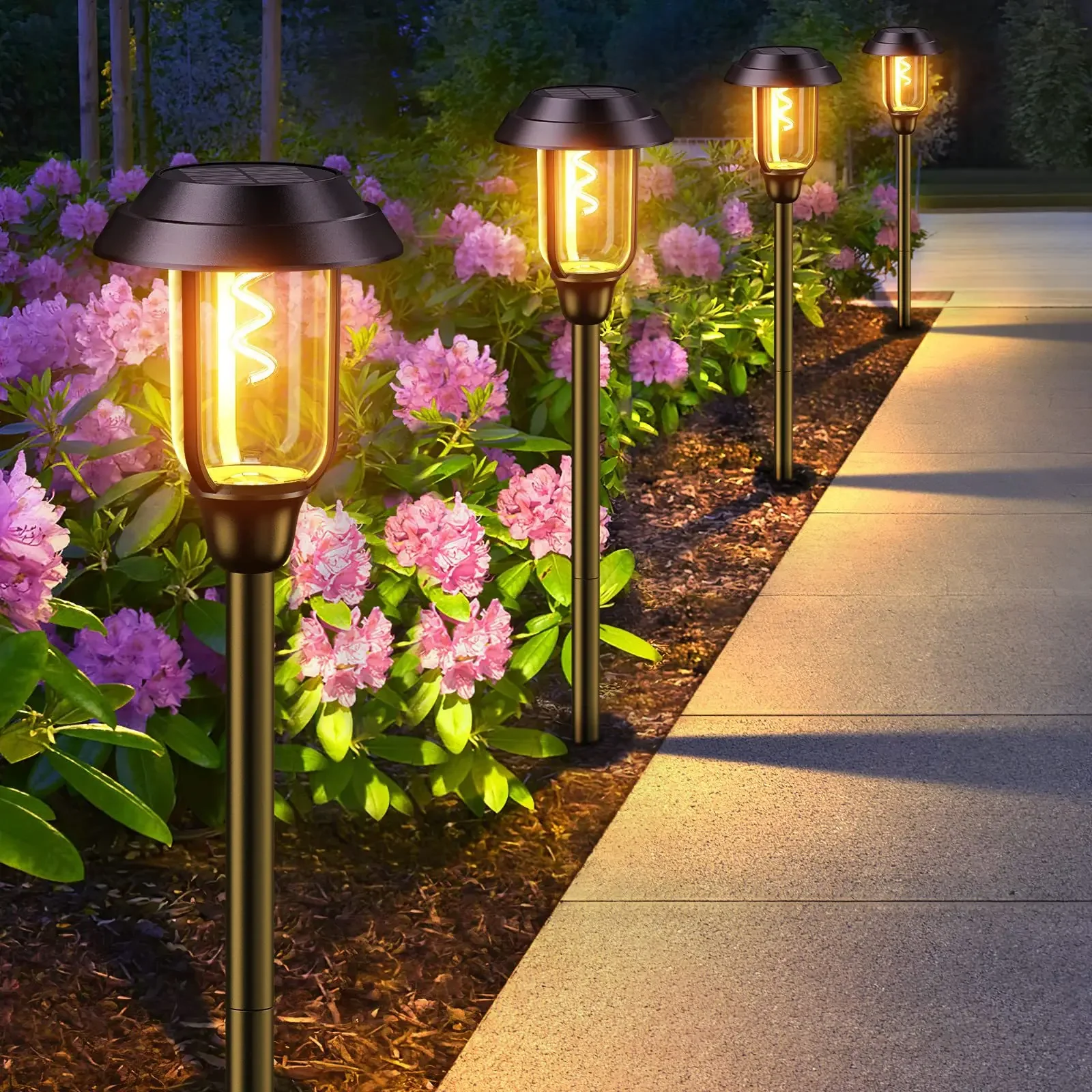 LED Solar Flame Light para gramado, ao ar livre, jardim, paisagem terrestre, Spike Lamp, suprimentos de decoração, novo, 2024