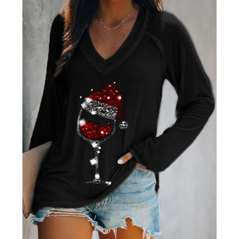 

284009Christmas New Hot Selling European and American Plus Size 's Snowman Print Round Neck Sweatshirt for Women