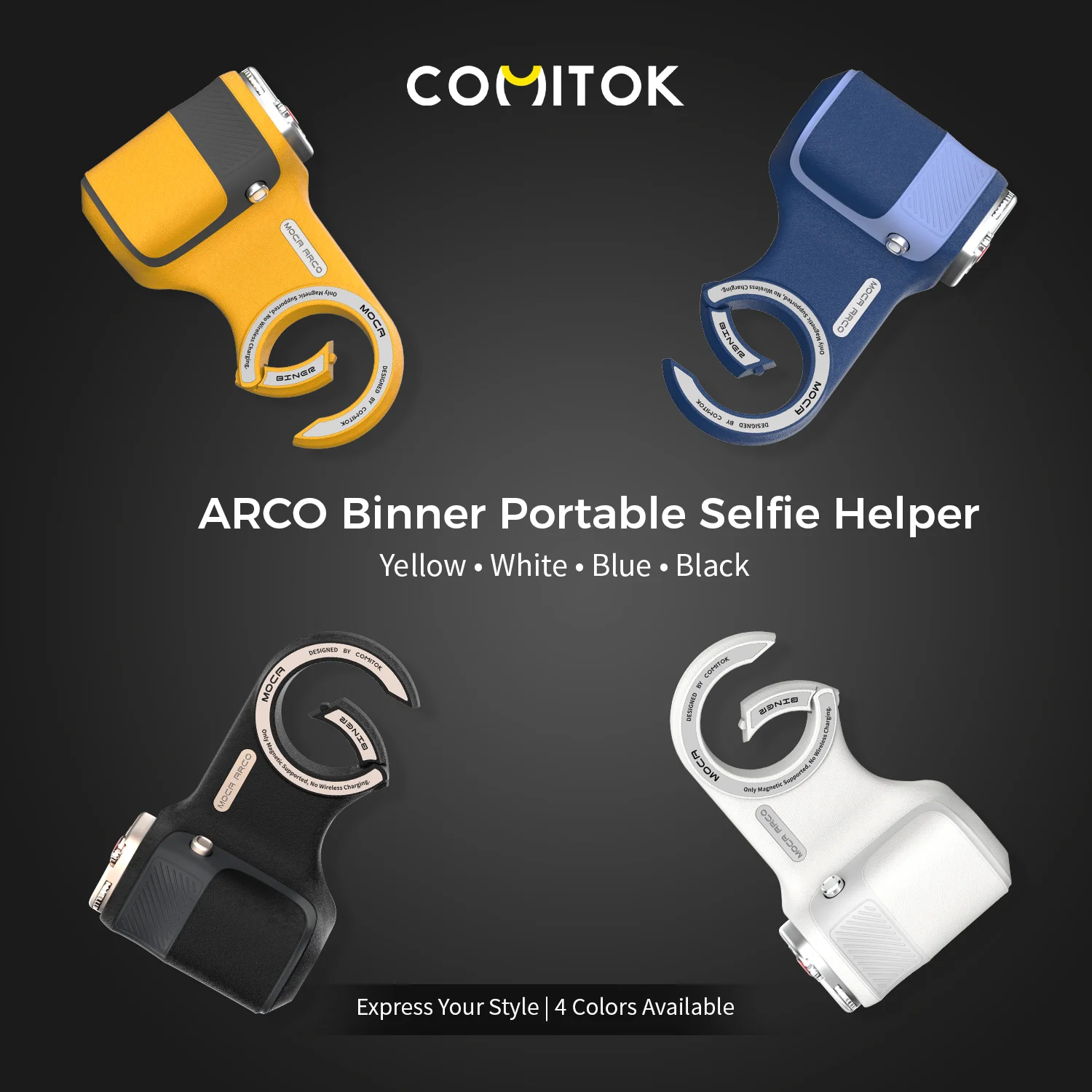 comitok-arco-biner-磁気カメラグリップ-iphone-用-ワイヤレス取り外し可能リモート自撮りグリップハンドル-vlog-ホルダー-ios18-26-対応