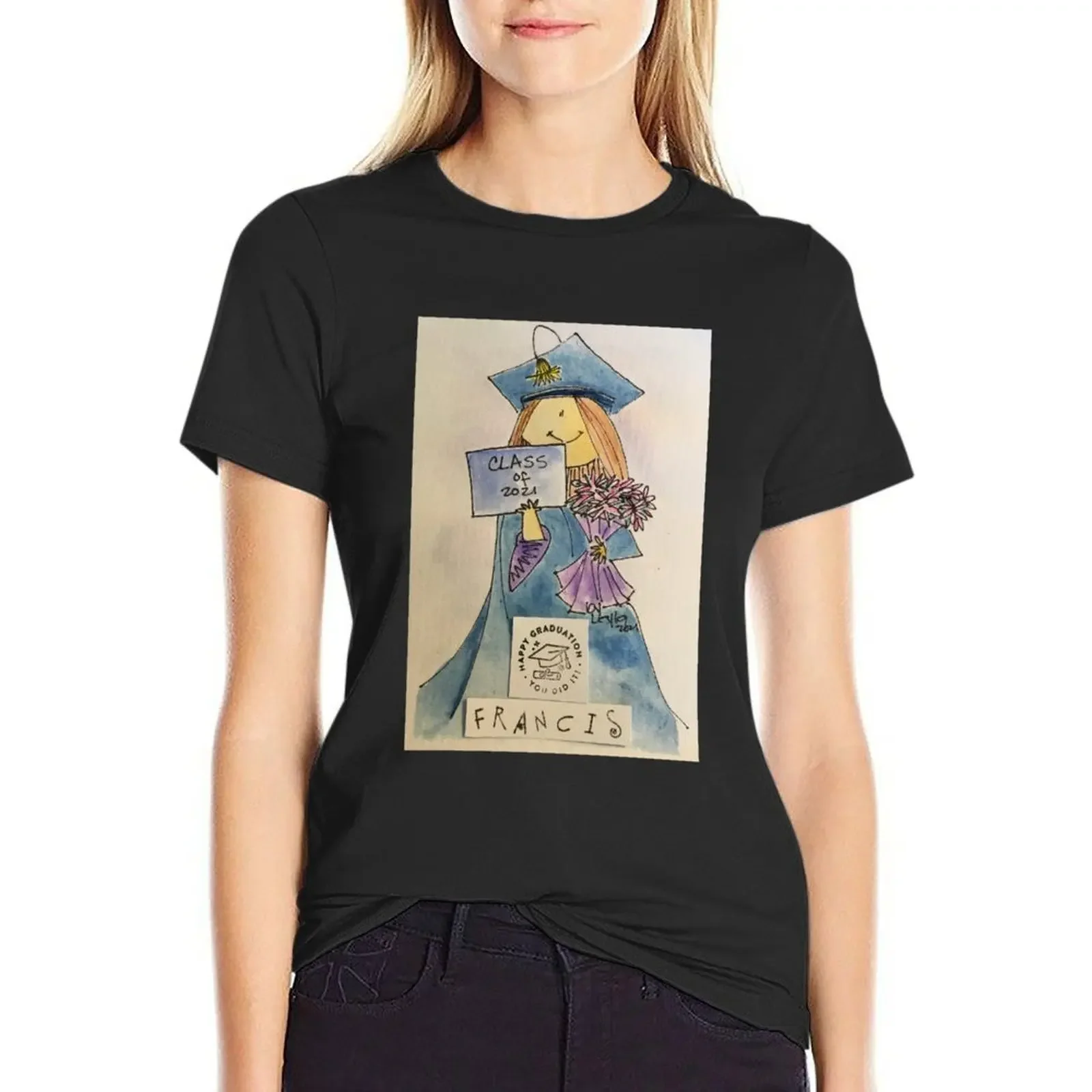 

Francis T-Shirt new edition aesthetic clothes korean fashion cat shirts for Women
