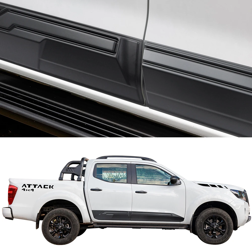 Matte Black Door Side Moulding Body Cladding For Nissan Navara Frontier 2021 2022 2023 2024 For Nissan Navara NP300 2021-2024