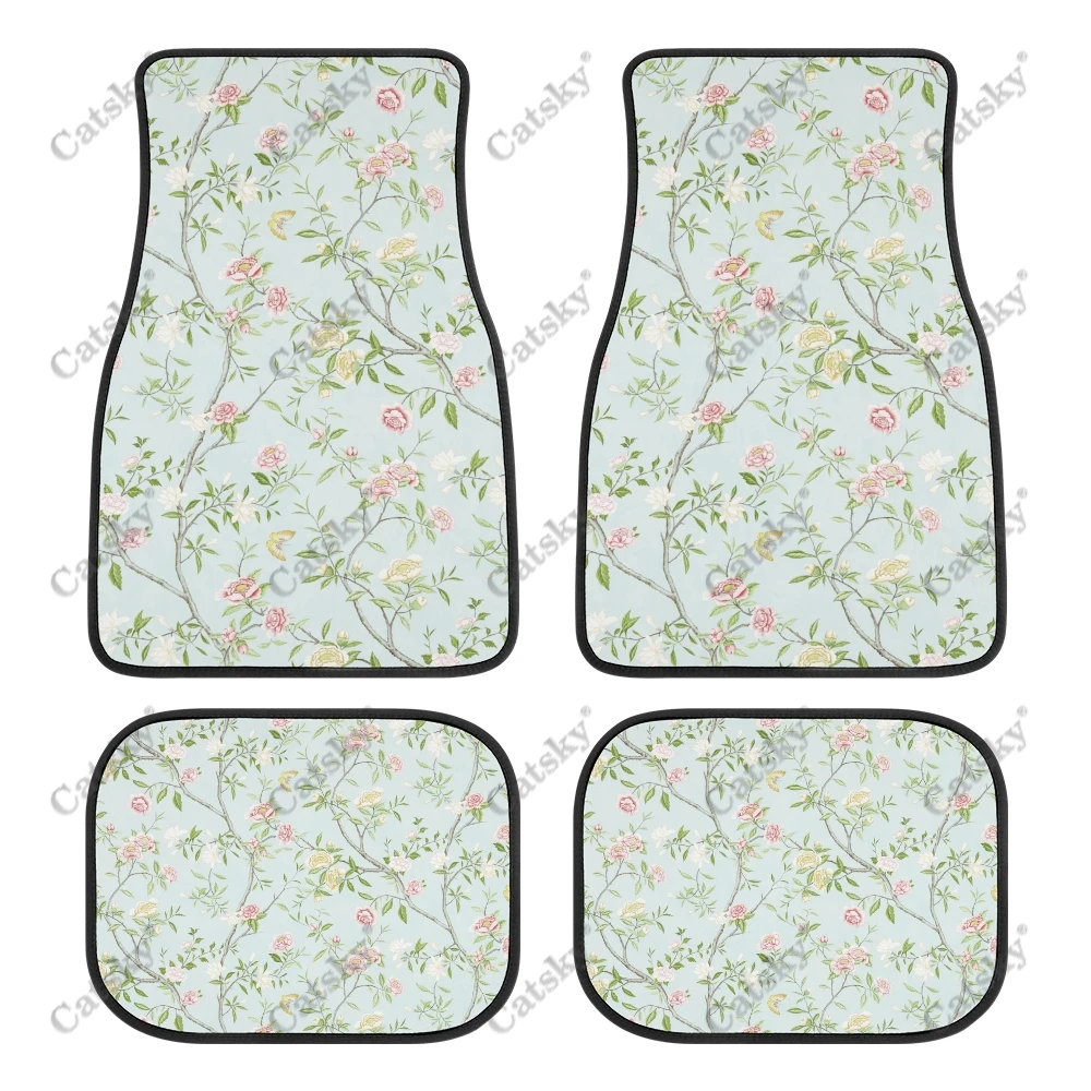 Custom Branches and flowers Car Accesssories Floor Mats 4-Pieces Full Set All Weather Car Front &Rear Auto Floor Mat Fit for SUV