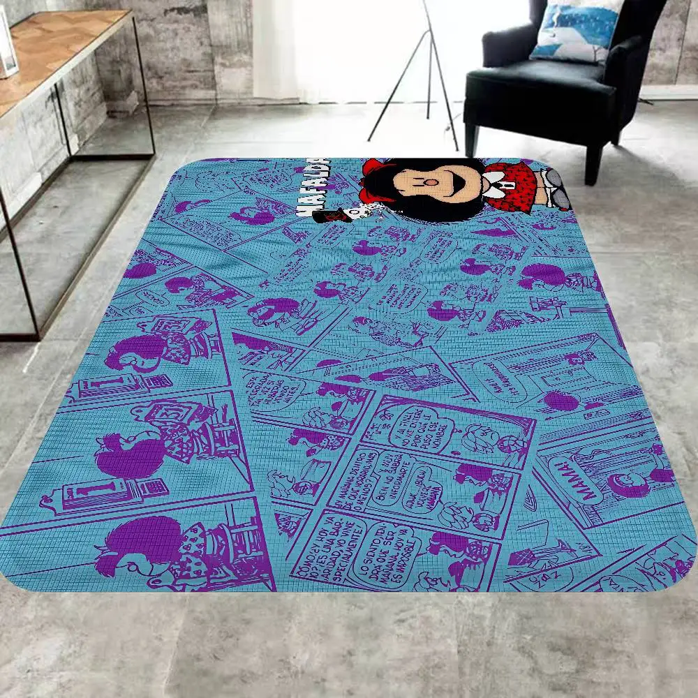 M-Mafalda Girl Floor Mat INS Style Soft Bedroom Floor House Laundry Room Mat Anti-skid Bedside Area Rugs