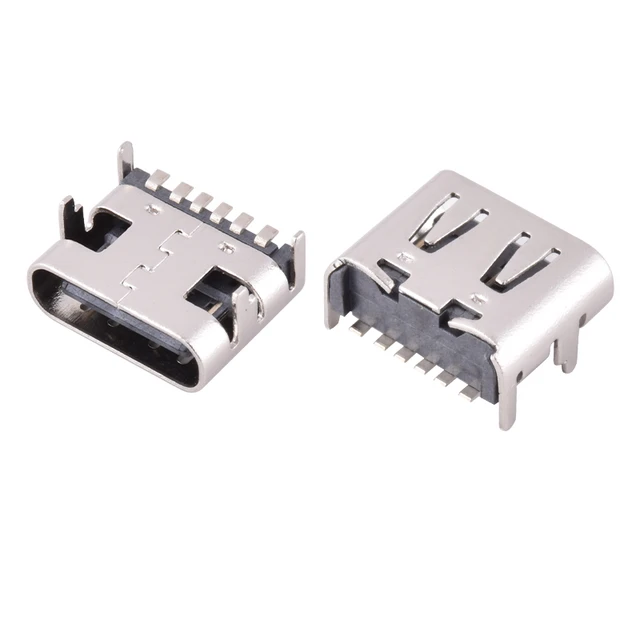 5 szt. 6-pinowe złącze SMT Micro USB typu C 3.1 żeńskie SMD DIP do projektowania PCB DIY Ładowanie wysokoprądowe