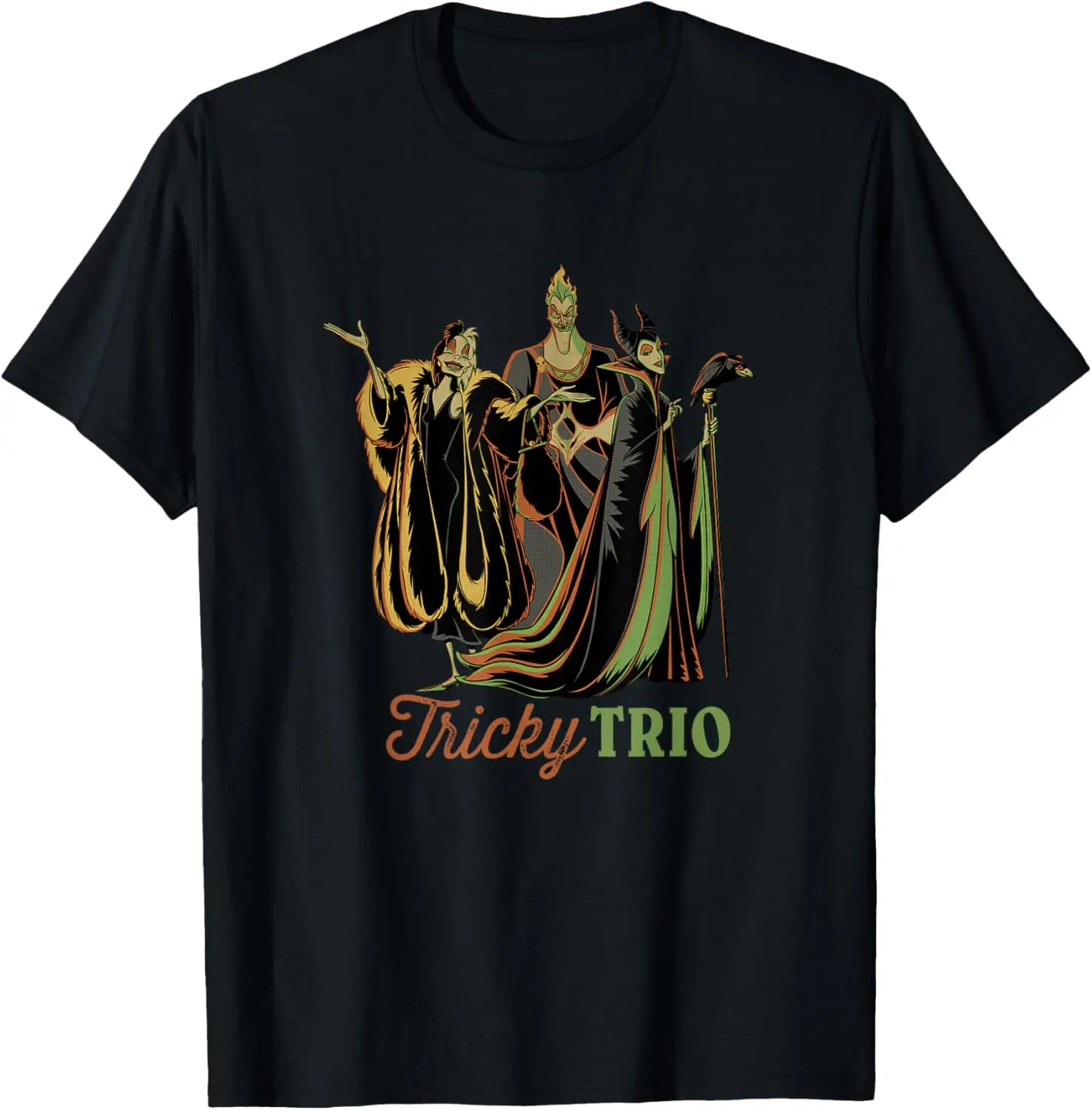 Villains Halloween Tricky Trio Big Chest Portrait T-Shirt