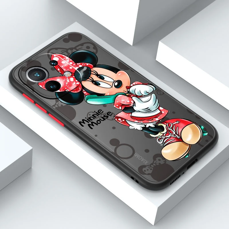 Minnie Fashion Baby For Xiaomi Mi 13 12 12S 12T 12X 11 11T 10 9T Lite Pro Ultra Frosted Translucent Hard Phone Case Phone Case image 3