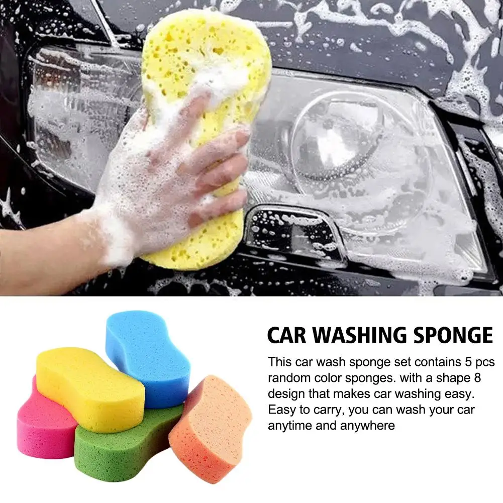 Car Cleaning Sponges High-density Large Honeycomb 8-shaped Auto Tools Waxing Cleaning Detailing Cleaning Sponges Accessorie D0M3