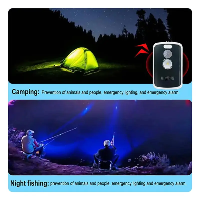 AAAEL-2X 경계 안전 경보 125Db 3가지 모드 동작 감지기 알람 안전 경고 휴대용 야외 캠핑