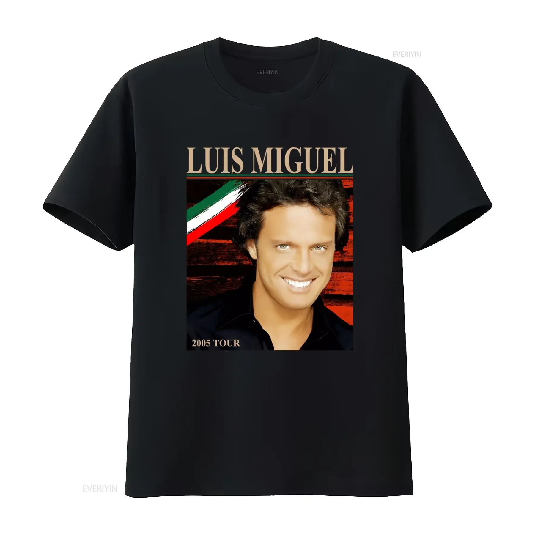Camiseta Luis Miguel 2005 Tour, todas las tallas S-3XL, estilo vintage lavado, top versátil para uso diario, ropa de diseñador, gráfico elegante