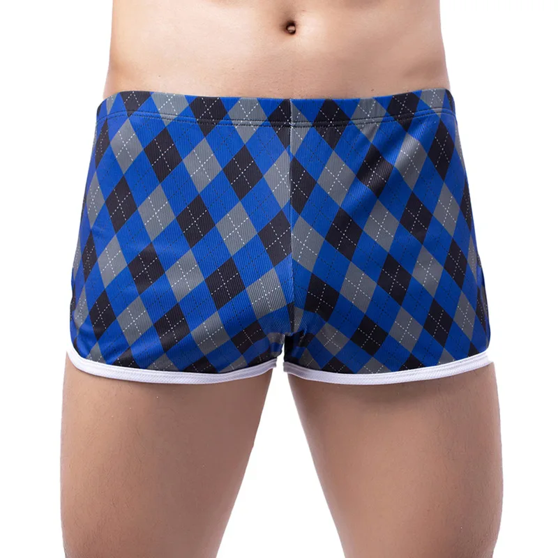 

Fashion Plaid Mens Breathable Home Arrow Shorts Low Rise Comfortable Boxers Sexy Men's Underwears Lounge Wear Men Arrow Pants