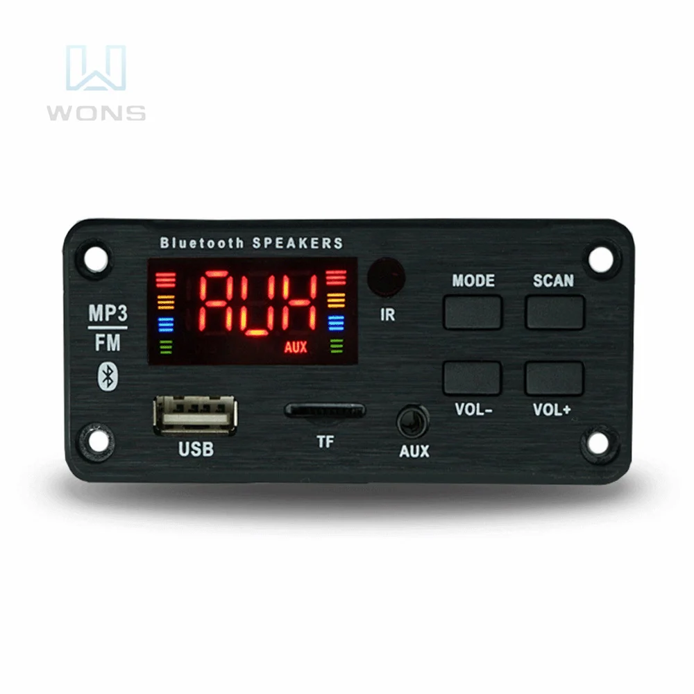 DC7-18V Big Color Screen Car Audio USB TF FM Radio Module Wireless 2*25W MP3 WMA Decoder Board MP3 Player with Remote Control