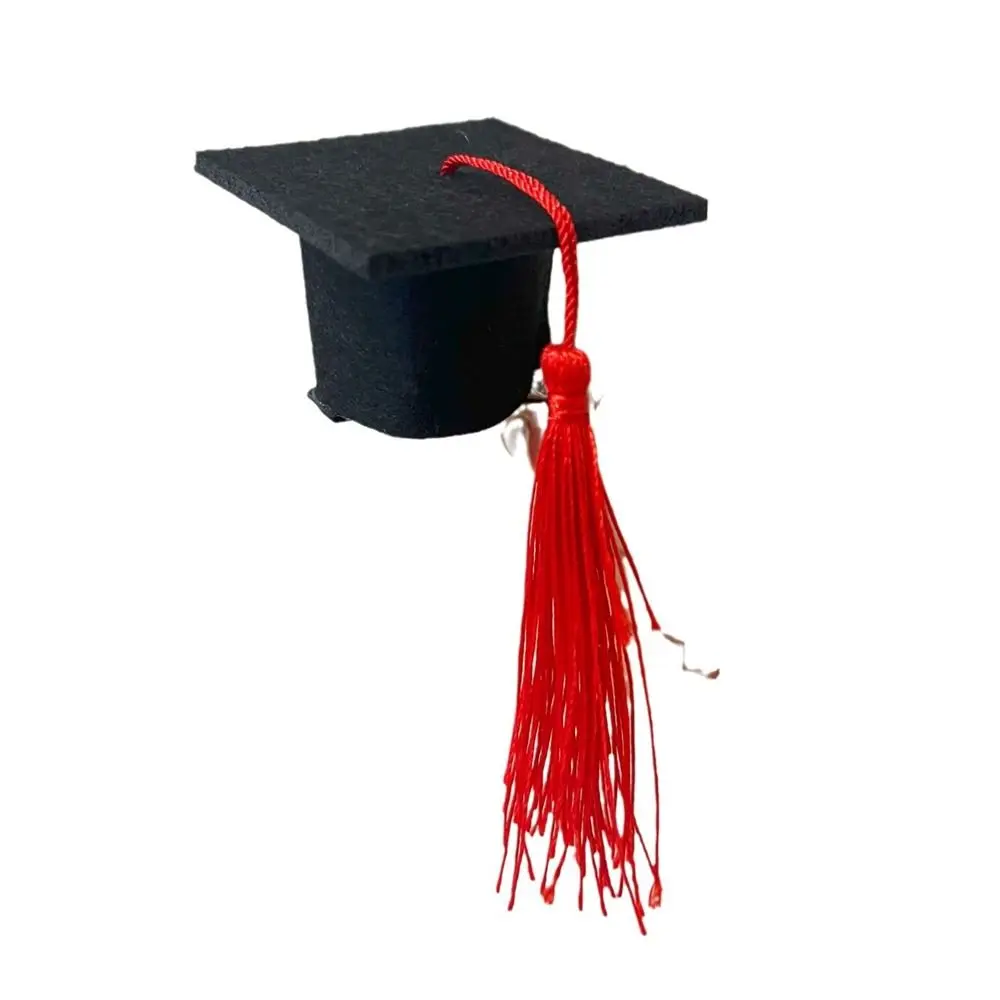 

Graduation Season Mini Doctor Hat Small Graduation Hat Mini Doctor Hat Mini Bachelor Hat Hairpin with Tassels Felt Non-woven