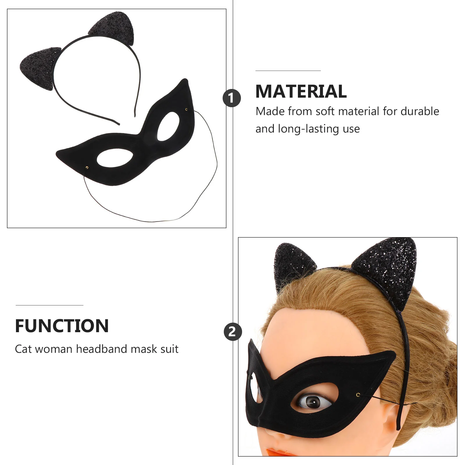 Rabbit Costumes Accessories Cat Ears Headband Eye-catching Headdress Miss Cosplay Outfits