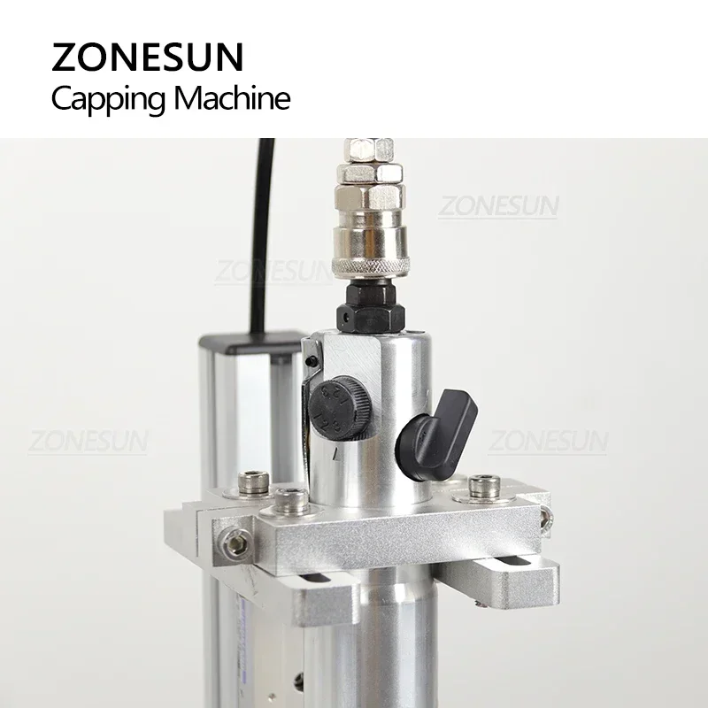 ZONESUN ZS-XGPZ1 Pneumatic 10-50mm Cap Capping Machine Bottle Screw Lids Tabletop Portable Packaging Small Business