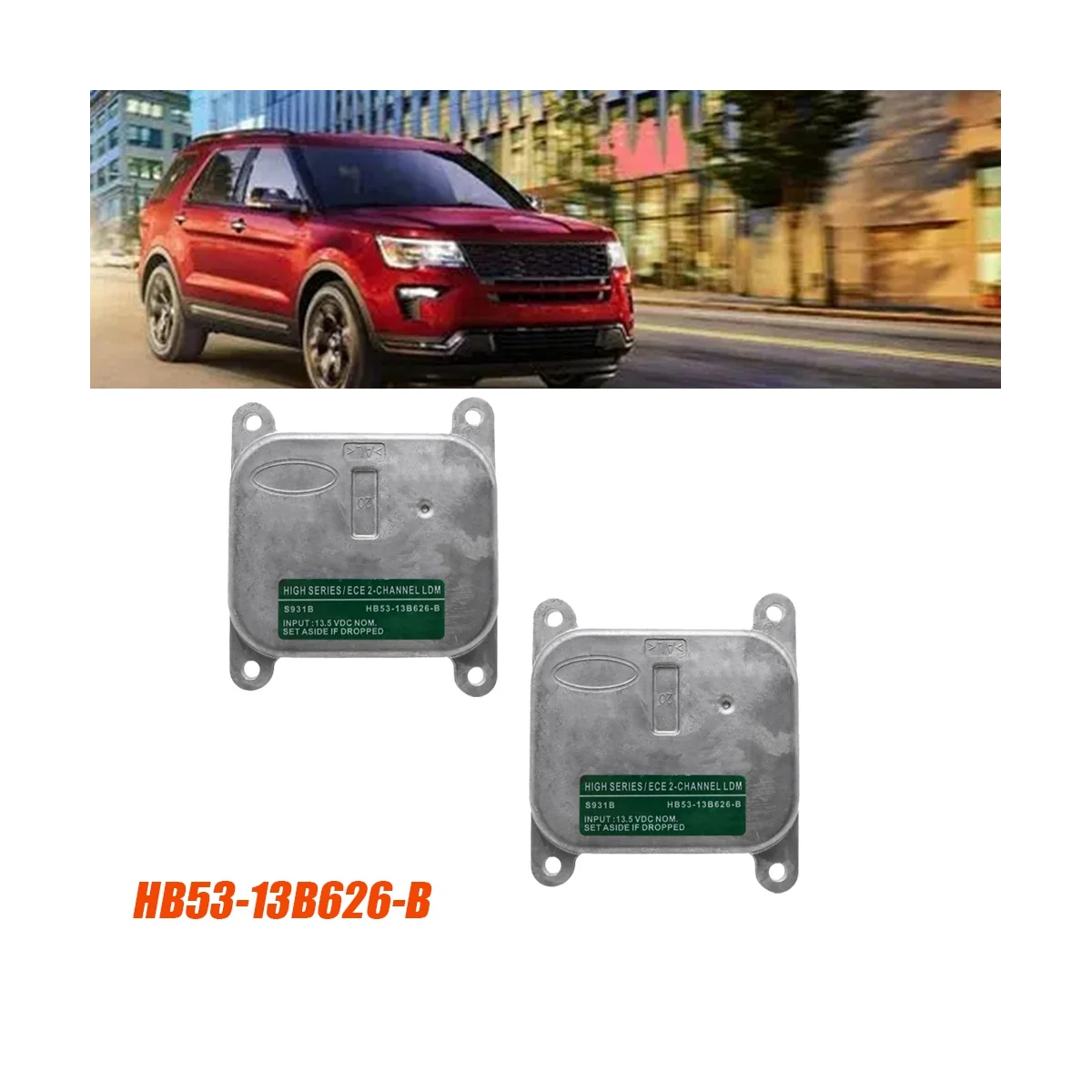 2PCS HB53-13B626-B Xenon HID Headlight Ballast Unit Controller Module for Ford Explorer 2017-2019 Car Light Drive