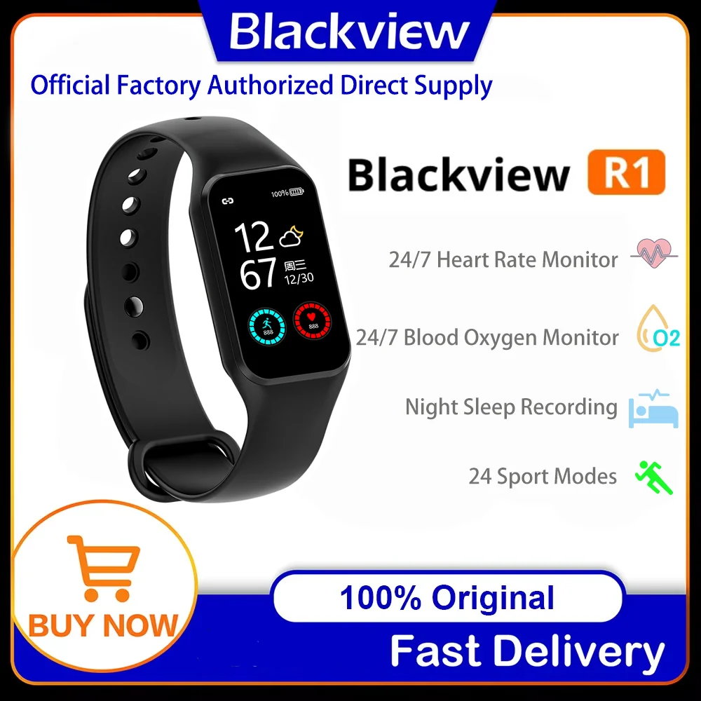 Blackview Smart Watch Bluetooth Fitness Tracker with Heart Rate/Blood Oxygen/Sleep Monitor, Activity Tracker with 24 Sport Modes