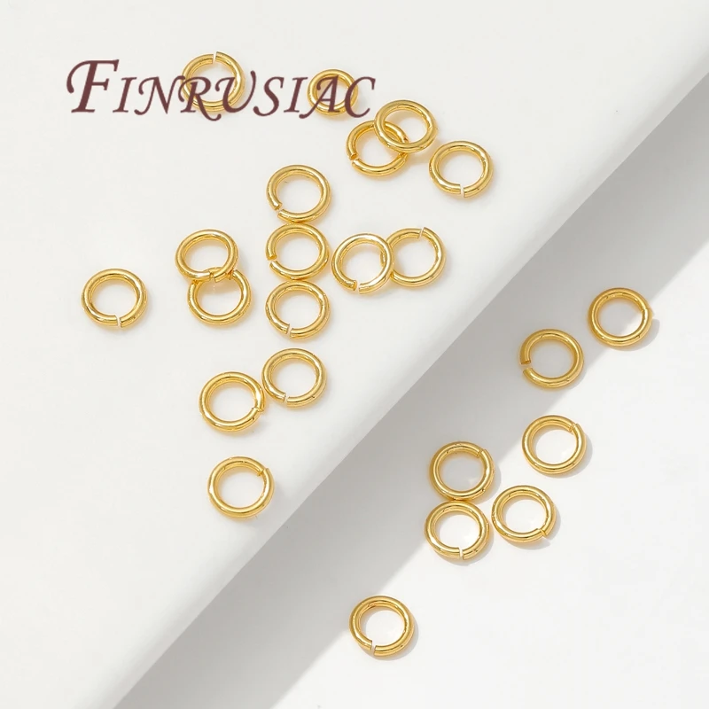 50–100 Stück 4–8 mm 18 Karat vergoldete offene Ringe für die Schmuckherstellung, Spaltringe, Verbindungsring, DIY-Armbänder, Zubehör, Biegering – Detail 13
