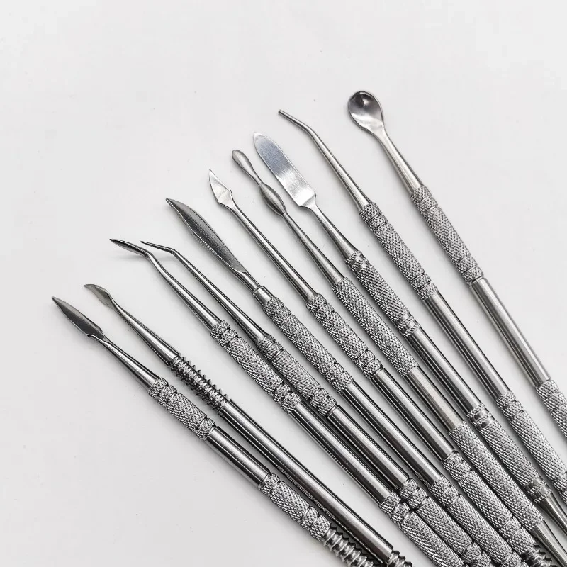 10Pcs/Set Stainless Steel Soft Clay Tools Polymer Sculpting Smoothing Wax Pottery Ceramic Modeling Carved Tools Accessories