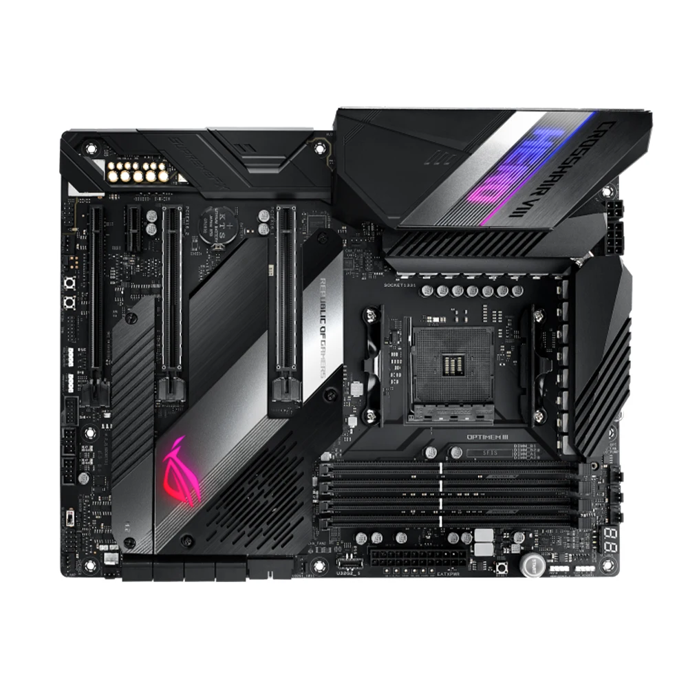 Imagem -05 - Asus Rog-crosshair Vii Placa-mãe Herói X570 Jogos Atx Soquete Am4 Suporte 5500 5600 5700x 5800x3d Cpu Ddr4 M.2 Nvme Pcie 4.0