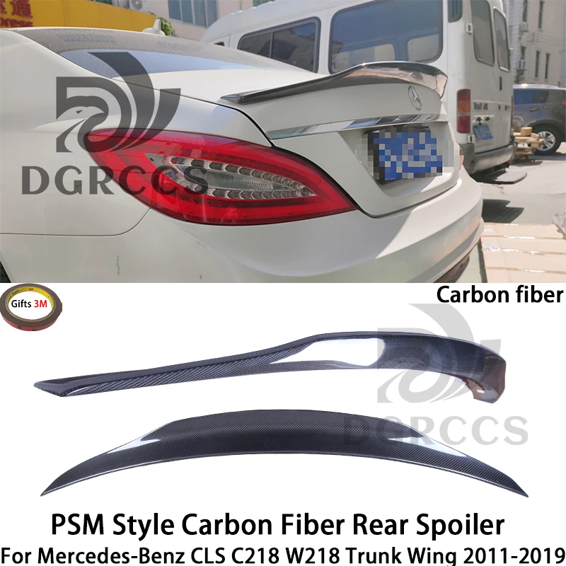 

For Mercedes-Benz CLS C218 W218 PSM Style Carbon Fiber Rear Spoiler Trunk Wing 2011-2019 Carbon fiber FRP primer