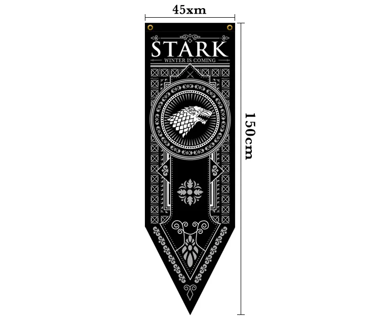 45*150cm Game of Thrones Wandteppich - Dekorative Flagge - Wandbehang im Bar-Stil, für Zuhause, Außenbereich, Hof, Gartendekorationen – Detail 1