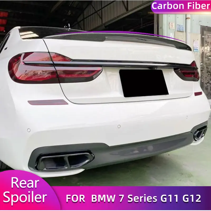 Carbon Fiber Rear Trunk Spoiler Wings for BMW 7 Series G11 G12 740i 750i Sedan 2016-2022 Car Rear Spoiler Boot Lid Wing Lip