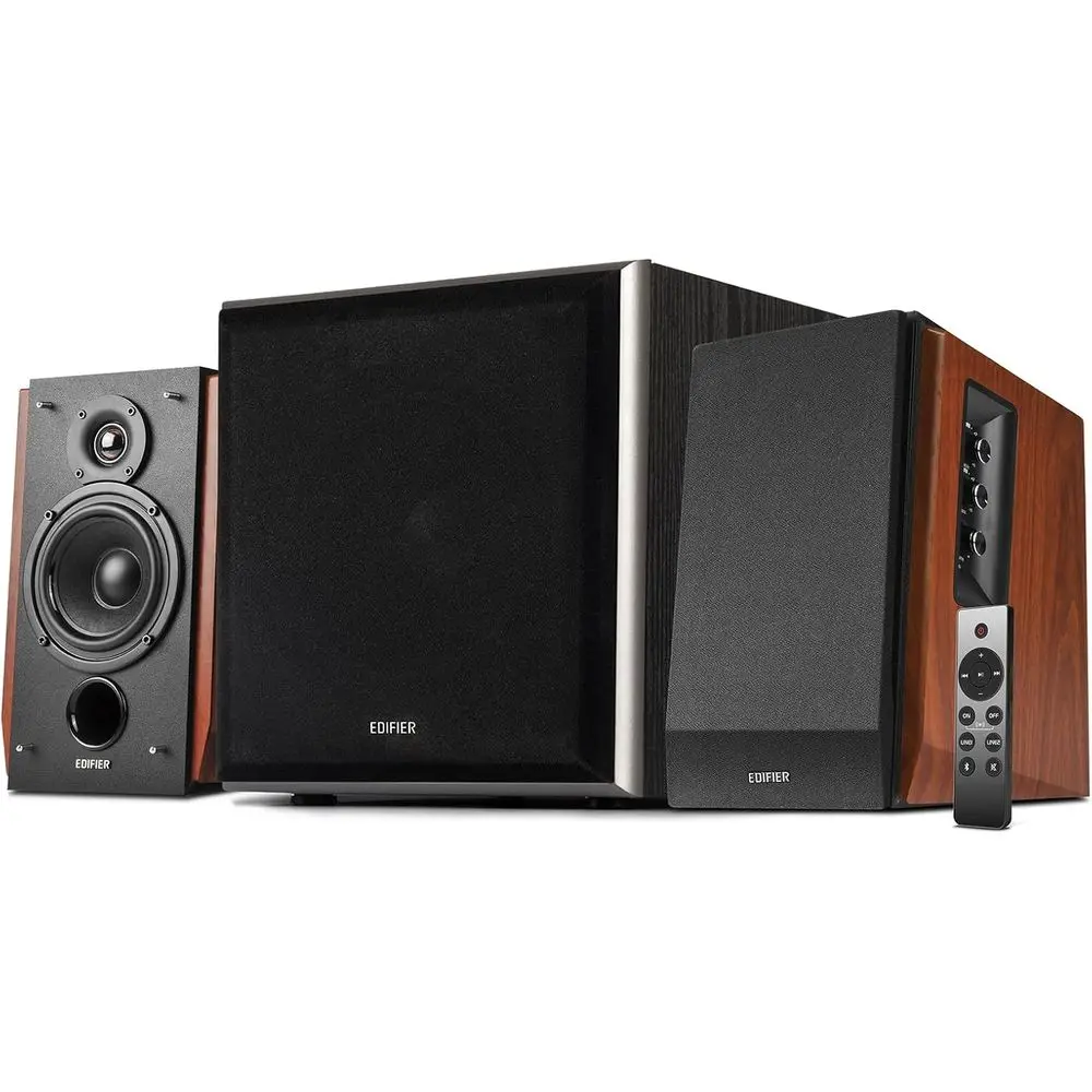 

R1700Active Bluetooth Bookshel Speakers with T5 8-Inch Powered Subwooer Bundle - 2.0 WirelNear ield Studio Monitor Speaker Set