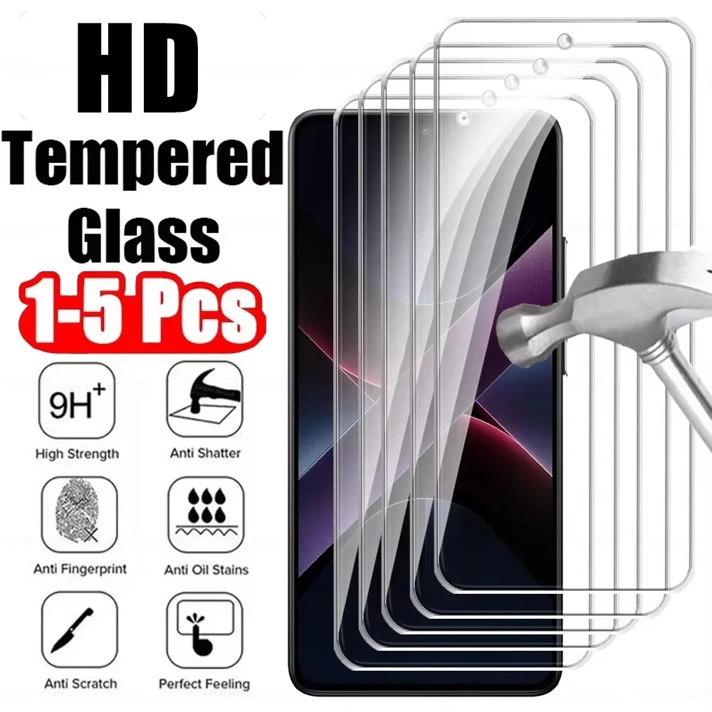 5-1Pcs For Xiaomi Poco X7 X8 Pro Max Tempered Glass Screen Protector for Poco F8 Pro Ultra F7 F6 X6 X5 X3 M7 M6 Plus 5G M5S C65