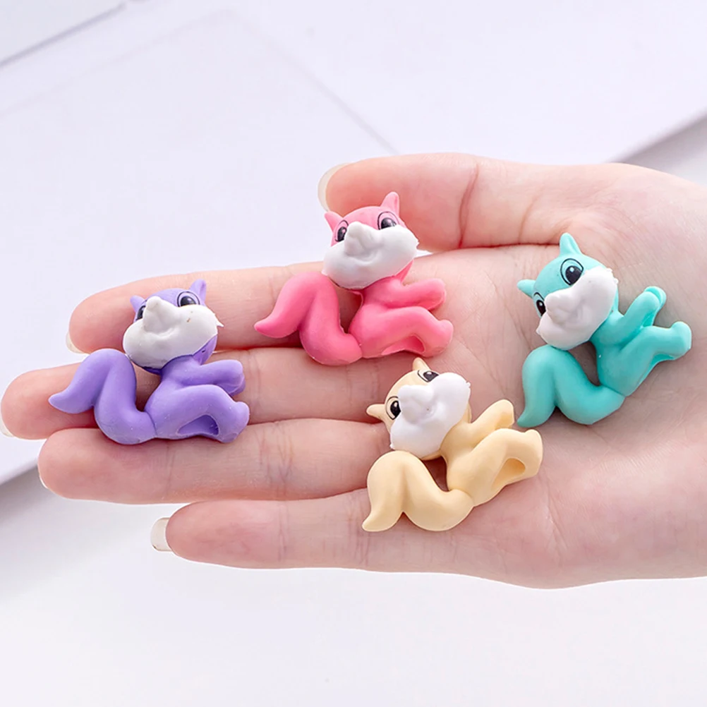 

36pcs Squirrel Shaped Erasers Cute Small Animal Design Safe Reliable Kids Students School Supplies Plastic Accessories