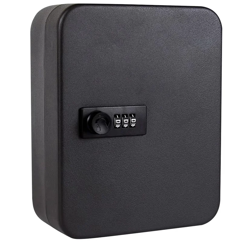【Sleek Design】Wall Mounted Combination Key Cabinet 36 Key Hooks Lock Box Code Lock Security Key Organizer Locking Key Storage